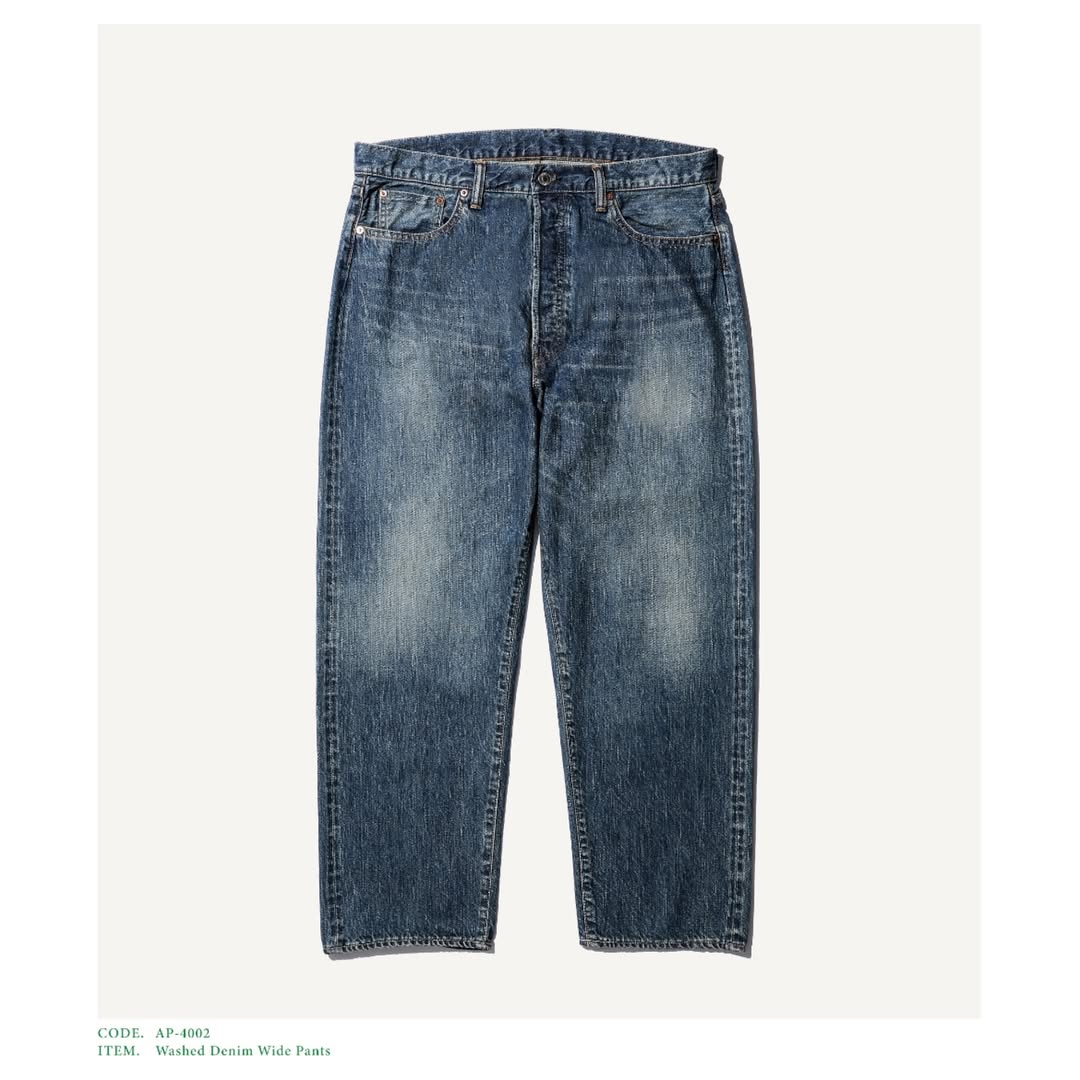 A.PRESSE 25SS Washed Denim Wide Pants